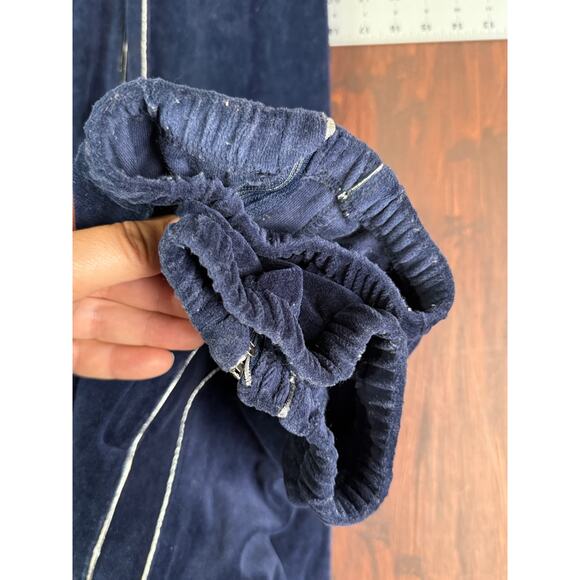 Stacy Adams Velour Track Suit Jacket + Pants Blue Silver Vintage Y2K Mens Large‎ - Picture 9 of 12